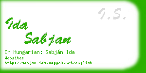 ida sabjan business card